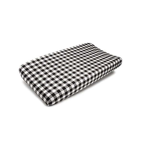 Liz and Roo Plaid Changing Pad Cover in Black and White