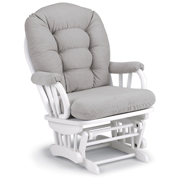 Best Chairs Geneva White Wood Glider - Dove