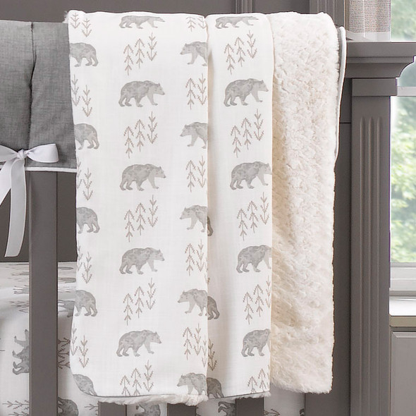 Liz and Roo Cubby (Gray) Bumperless Crib Bedding 4-Piece Set