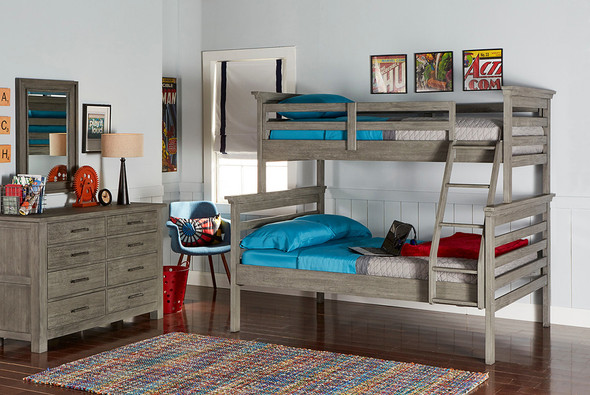 Dolce Babi Lucca TWIN/FULL BUNK BED in Weathered Grey