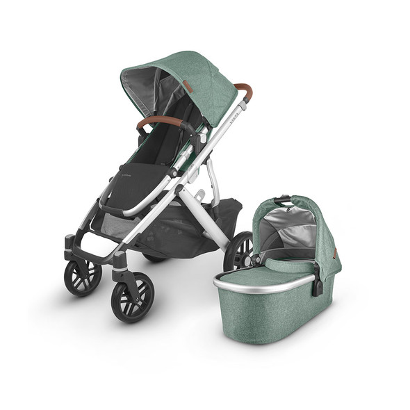 UPPAbaby Vista V2 Stroller with Leather Handles in Emmett Green