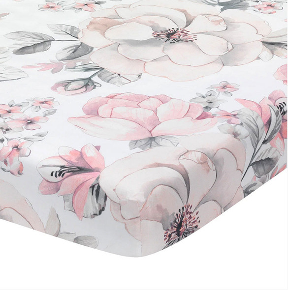 Lambs & Ivy Botanical Baby - Signature Sheet - White Floral