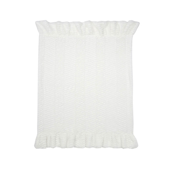 Lambs & Ivy Ruffled Lux Chevron Blanket