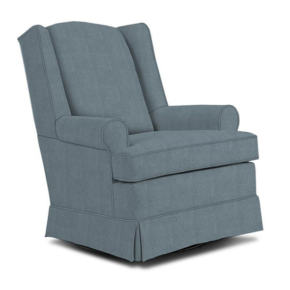 Best Chairs Roni Swivel Glider in Blue Slate