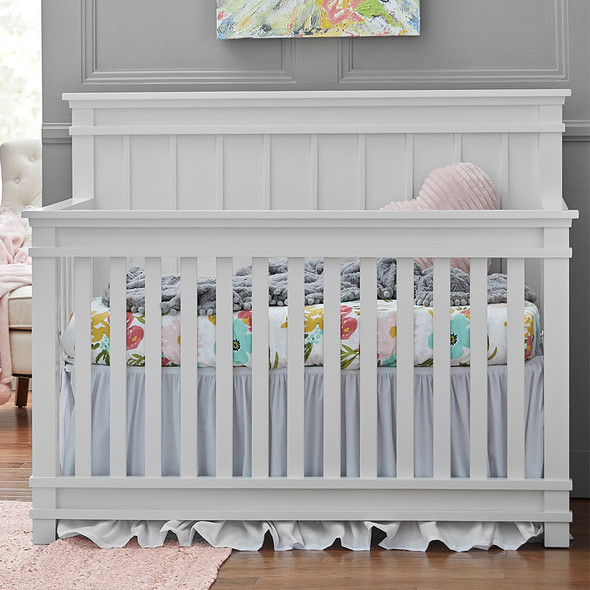 Dolce Babi Bocca 2 Piece Nursery Set - Convertible Crib and Double Dresser in Bright White