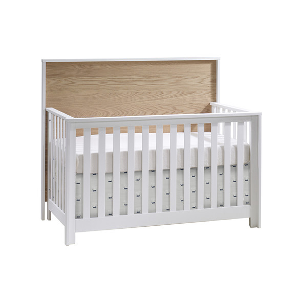 NEST Vibe ''5-in-1'' Convertible Crib  (w/out rails) in White/Natural Oak