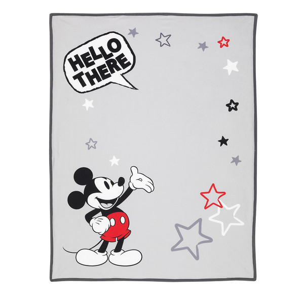 Lambs & Ivy Mickey Mouse Placement Print Sherpa Blanket