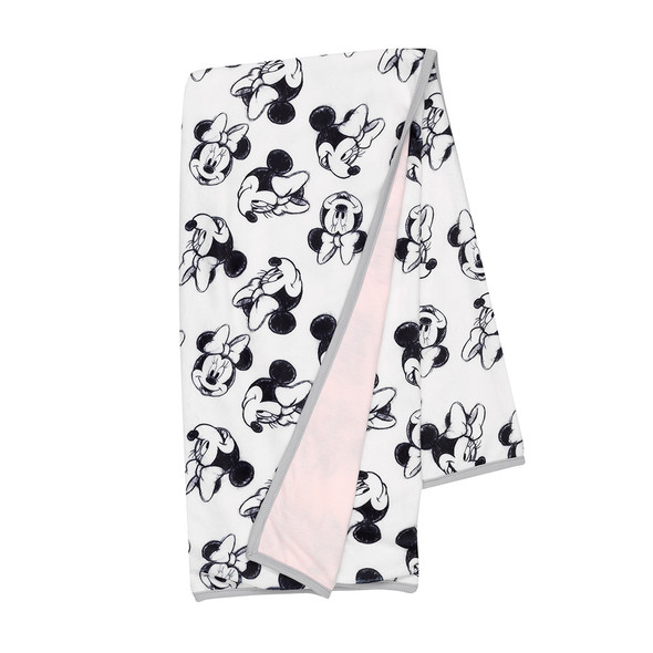 Lambs & Ivy Minnie Mouse Minky/Jersey Blanket