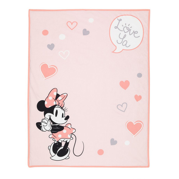 Lambs & Ivy Minnie Mouse Placement Print Sherpa Blanket