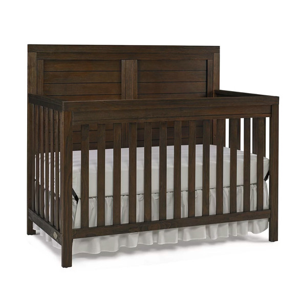 Ti Amo Killington 2 Piece Nursery Set - Full Panel Crib and Double Dresser in Weathered Brown