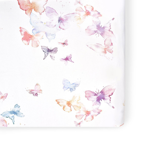 Oilo Butterfly Jersey Crib Sheet