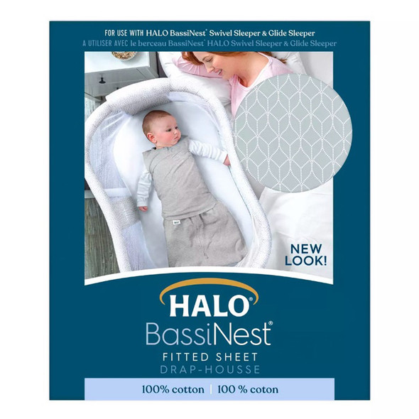 HALO Bassinest Sheet, 100% Cotton, Morning Mist