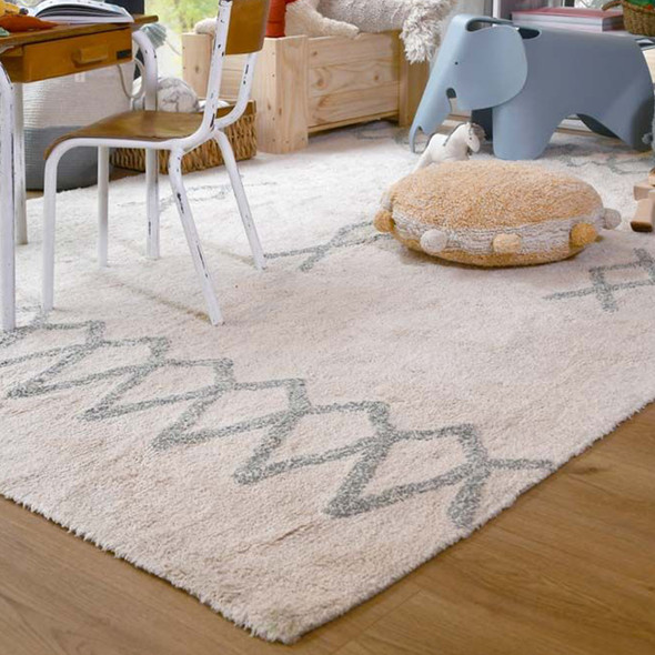 Lorena Canals Washable Rug Atlas Natural - Vintage Blue