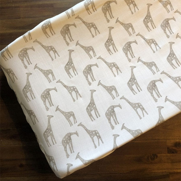 Liz and Roo Giraffe (Taupe) Contoured Changing Pad Cover