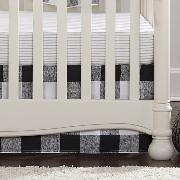 Liz and Roo Buffalo Check (Black/White) Crib Skirt 17" Drop