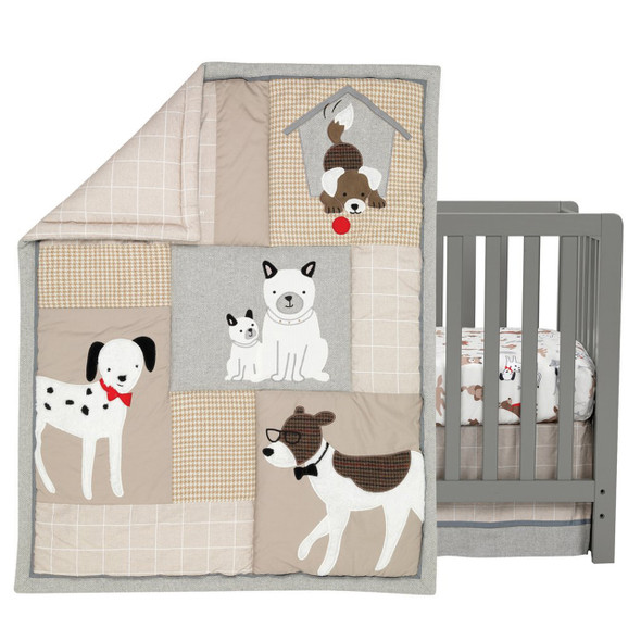 Lambs & Ivy Bow Wow 3-Piece Bedding Set