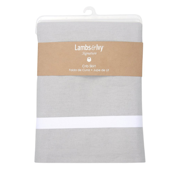 Lambs & Ivy Gray Linen Crib Skirt