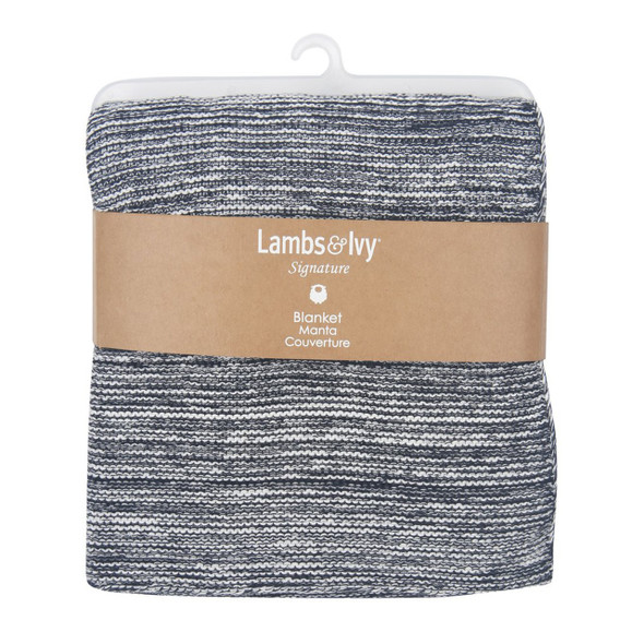 Lambs & Ivy Knit Blanket - Navy Heather