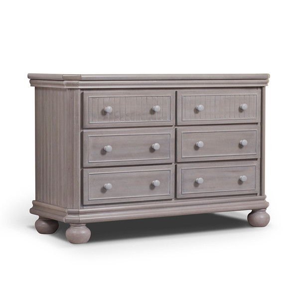 Sorelle Finley Lux RTA 6 Drawer Double Dresser in Weathered Gray