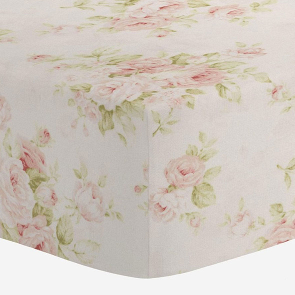 Liz and Roo Pink Floral Shabby Chic Crib Sheet