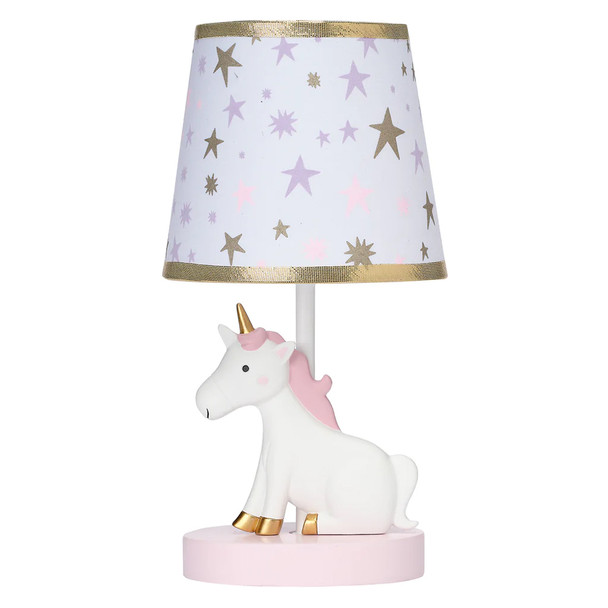 Lambs & Ivy Rainbow Unicorn Lamp W/ Shade & Bulb