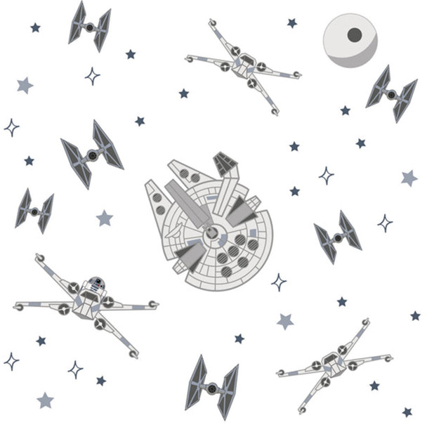 Lambs & Ivy Star Wars Millennium Falcon Wall Decal - Falcon Tie Fighters