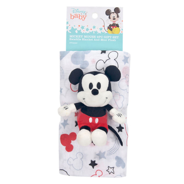 Lambs & Ivy Mickey Mouse Swaddle Blanket & Mini Plush