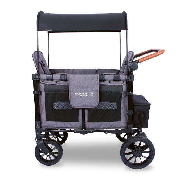 Wonderfold W2 LUXE Double Stroller Wagon in Charcoal Gray