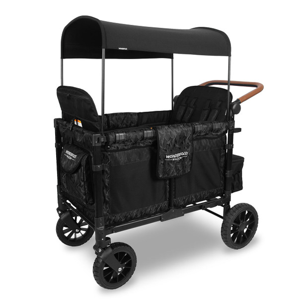 Wonderfold W4 LUXE Quad Stroller Wagon in Elite Black Camo