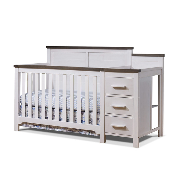 Sorelle Farmhouse Crib And Changer in Chocolate/White