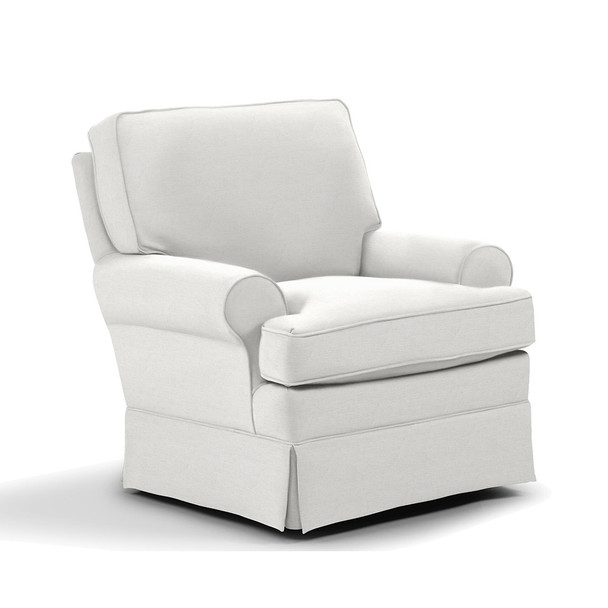Best Chairs Quinn Swivel Glider in Ivory Snow