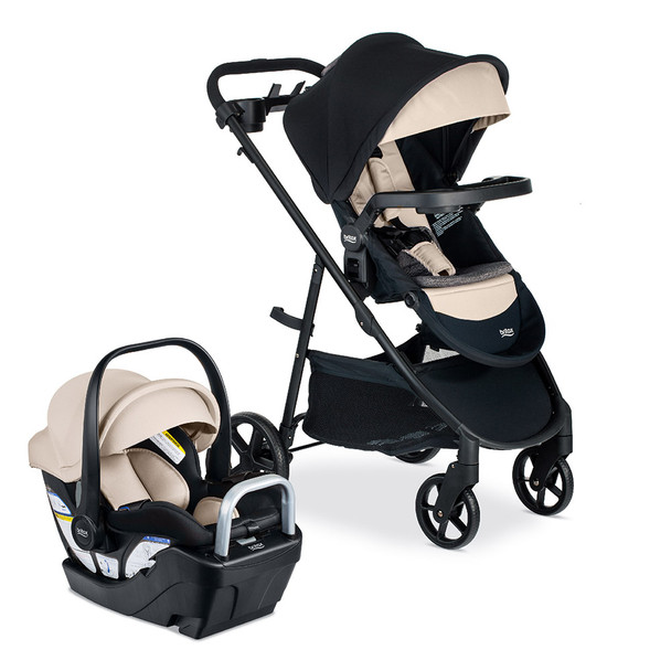 Britax Willow Brook S+ Travel System w/ Aspen Base in Sand Onyx - Bambi Baby