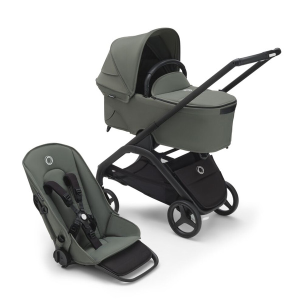 Bugaboo Dragonfly Seat And Bassinet Complete Black/Forest Green-Forest Green