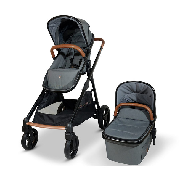 Venice Child Ventura Single to Double Sit-And-Stand Tandem Stroller with Bassinet in Shadow