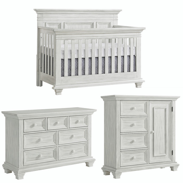 Oxford Baby Weston 3 Piece Nursery Set in Vintage White