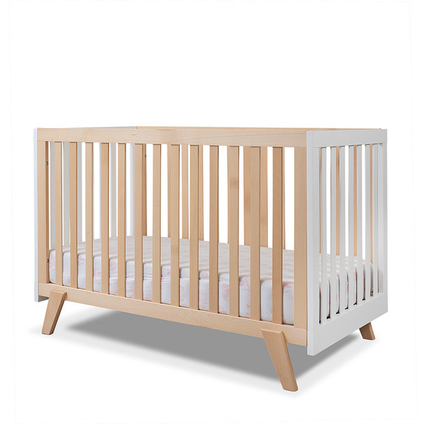 Sorelle Luce Crib in Natural wood and White - Bambi Baby