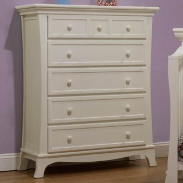 Sorelle Napa Collection 5 Drawer Dresser in French White