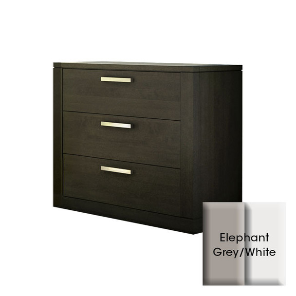 NEST Milano Collection 3 Drawer Dresser in Elephant Grey and White