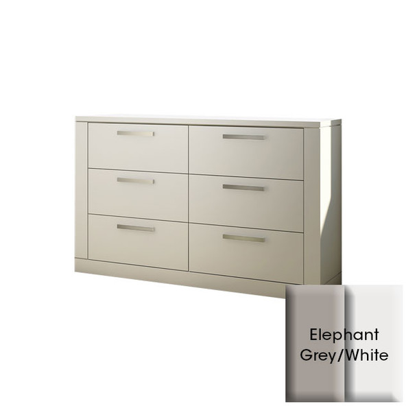 NEST Milano Collection Double Dresser in Elephant Grey and White