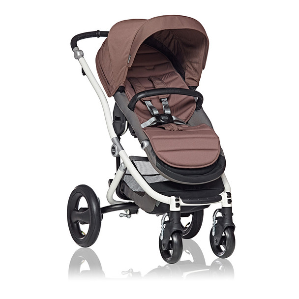Britax Affinity Stroller in White with Fossil Brown Colorpack