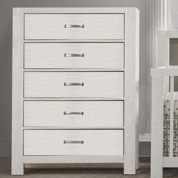 Natart Rustico Collection 5 Drawer Dresser in White