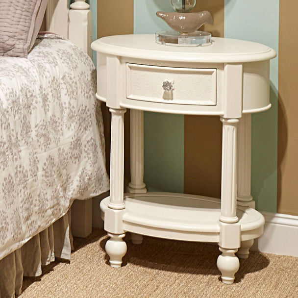 Legacy Classic Kids Harmony Oval Night Stand in Antique Linen White