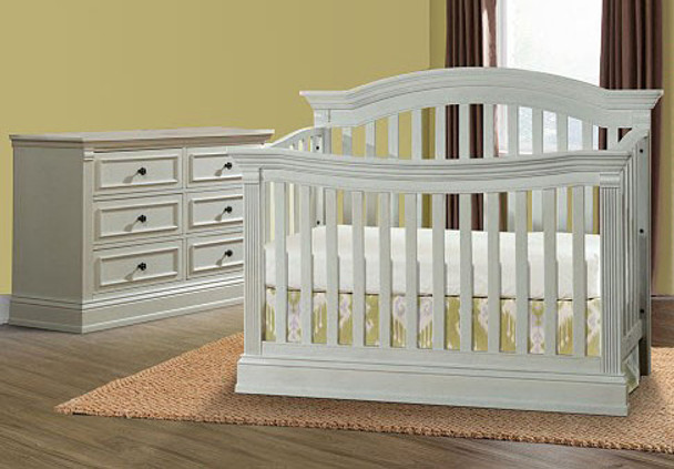 Stella Baby Trinity 2 Piece Nursery Set in Belgium Cream - Crib & Double Dresser