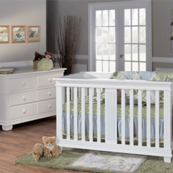 Pali Lucca 2 Piece Nursery Set Crib and Double Dresser in White