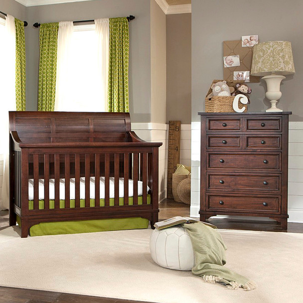 Westwood Hayden 2 Piece Nursery Set in Rough Sawn Espresso-Crib and 5 Drawer Dresser