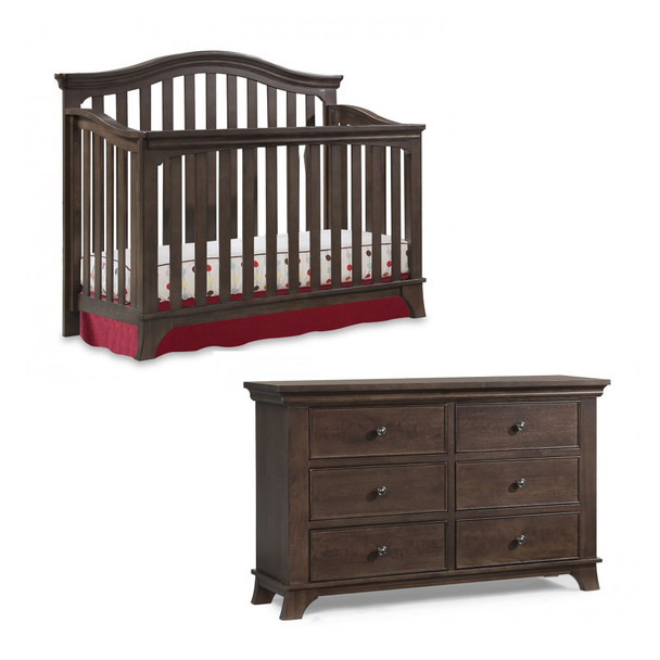 Westwood Kensington 2 Piece Nursery Set - Crib and Double Dresser in Madeira