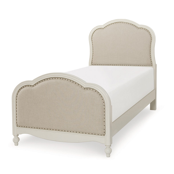 Legacy Classic Kids Harmony Victoria Upholstered Twin Size Bed in Antique Linen White