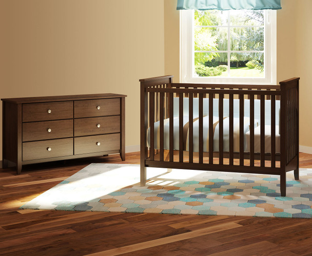 Offspring Hasting 2 Piece Nursery Set Crib and Double Dresser in Java