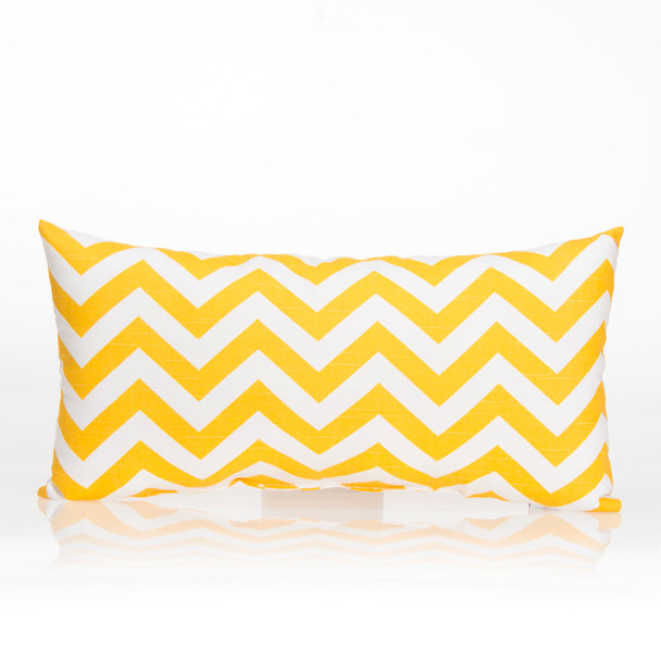 Glenna Jean Swizzle Yellow Rectangle Pillow-Yellow Chevron