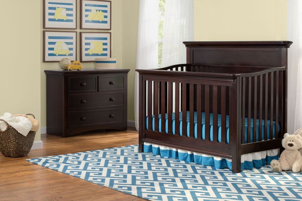 Serta Fairmount 2 Piece Nursery Set in Dark Chocolate-Crib and 4 Drawer